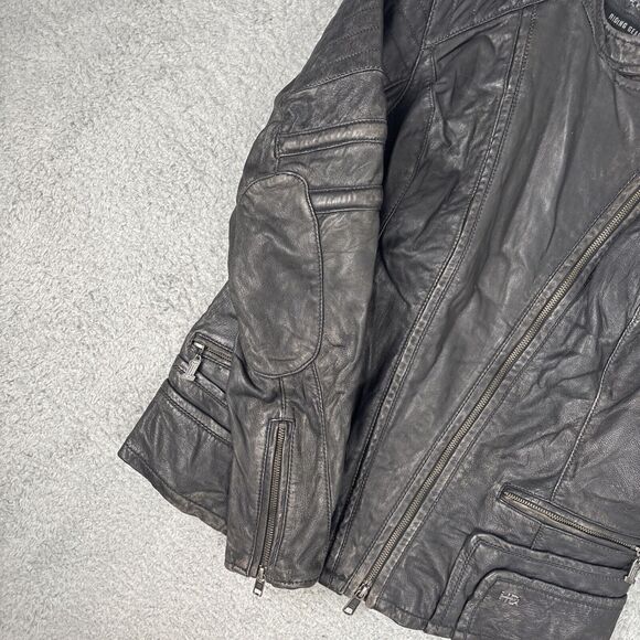 Harley-Davidson Women’s Black Core Washed Leather Biker Jacket XL Vented Side - Picture 9 of 16